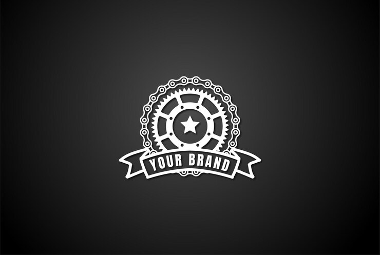 Vector retro vintage gear cog chain para bike sport club badge emblem logo design vector