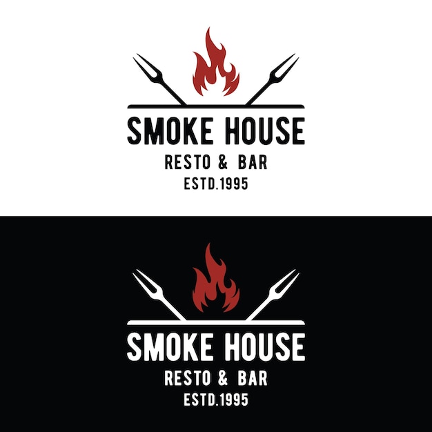 Retro vintage steak house Logo Design Logo para restaurantes de negocios insignia de etiqueta Con carne de calidad