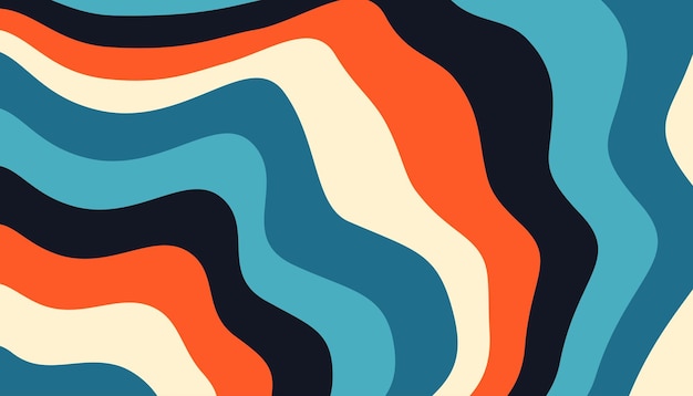 Retro Waves Una composición de arte abstracto colorido y groovy