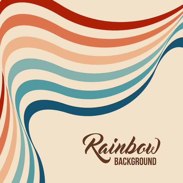 Retrowave 80s arte retro arco iris vector ilustración fondo