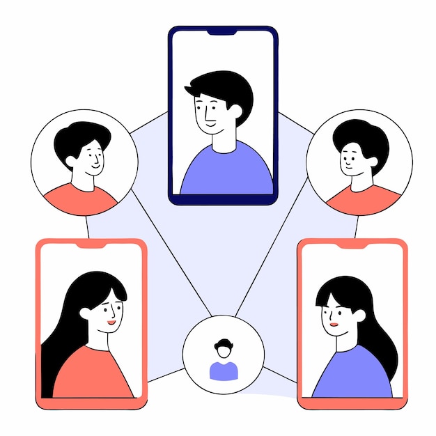 Reunión de grupo virtual