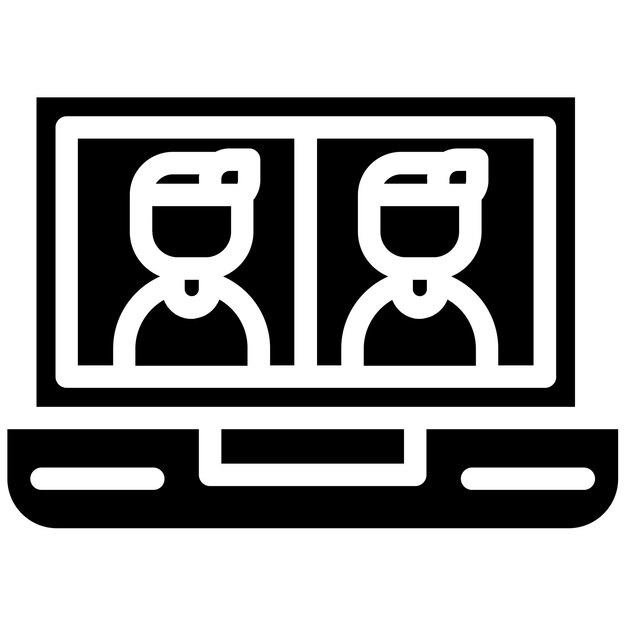Reunión en el icono de la computadora portátil