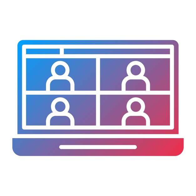 Reunión en la imagen vectorial del icono de la computadora portátil Se puede utilizar para trabajar desde casa