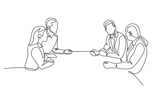 Reunión de la junta directiva Conversación seria Concepto de junta directiva Dibujo en línea