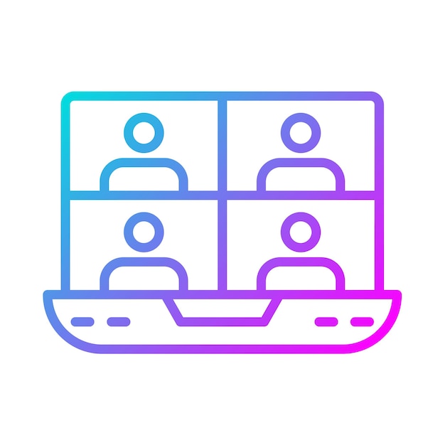 Reunión sobre el estilo de ilustración vectorial para portátiles
