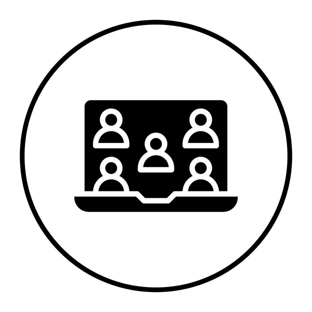 Reunión sobre la ilustración vectorial de portátiles