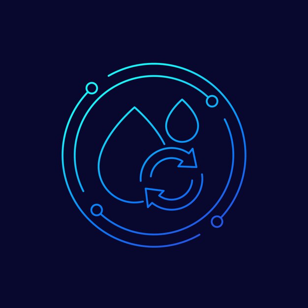 reutilización del icono de agua diseño vectorial lineal