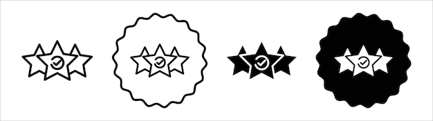 Revisa la colección de símbolos de iconos de estrellas Revisa el paquete de signos de vectores simples de estrellas