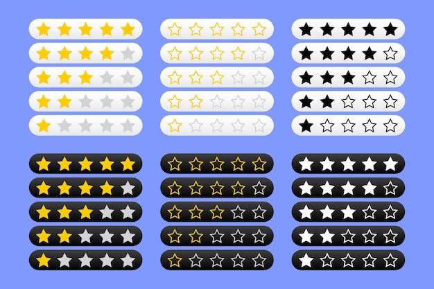 Revisa el conjunto vectorial de iconos de estrellas