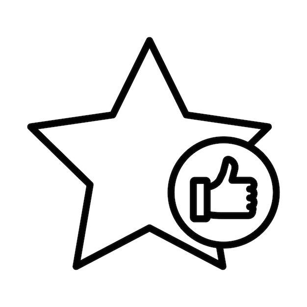 Revisa el contorno del icono de la estrella y establece el signo