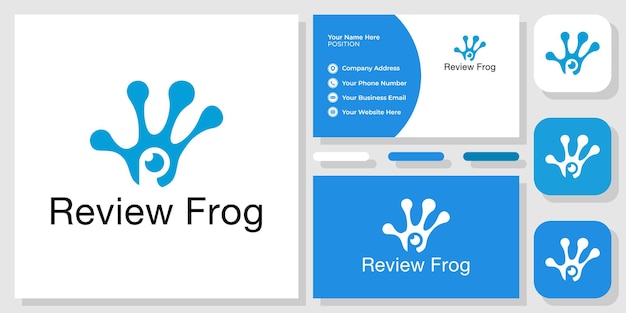 revise el símbolo de la rana piernas anfibios salto salvaje con plantilla de tarjeta de visita