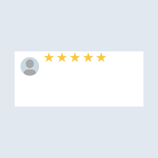 Revisión de 5 estrellas plantilla simple elemento de diseño de retroalimentación para el banner del sitio web de video Vector