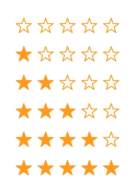 Revisión de calificación calificación de producto colección de cinco estrellas calificación de cinco estrellas