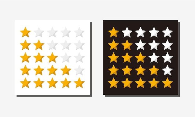 Revisión de calificación de producto de cliente de vector de icono de cinco estrellas para aplicaciones y sitios web