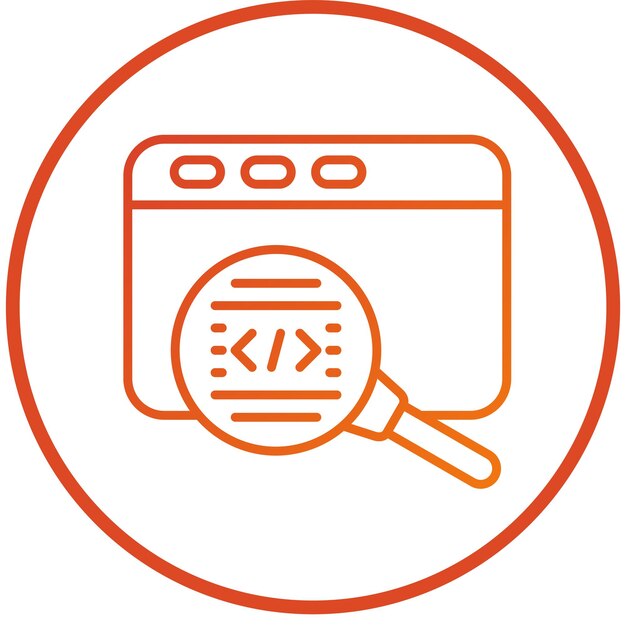 Revisión del código de diseño vectorial Estilo del icono