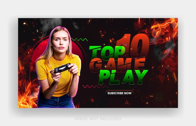 Revisión del juego Diseño de miniaturas y banners web del canal de youtube