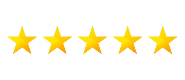 Revisión de producto de cinco estrellas 5 estrellas icono plano png transparente e ilustración vectorial