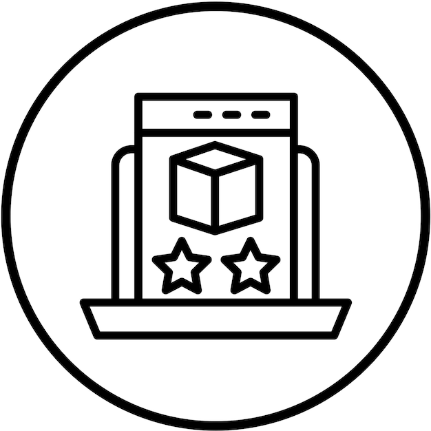 Revisión del producto de diseño vectorial Estilo del icono