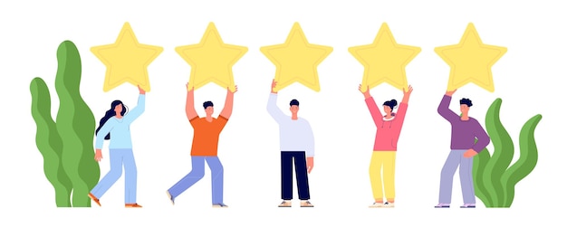 Revisión de retroalimentación del cliente Artículos reseñas clientes servicio popular Personas clasificación estrellas mujer hombre tasa Mejor calidad rango concepto vectorial total