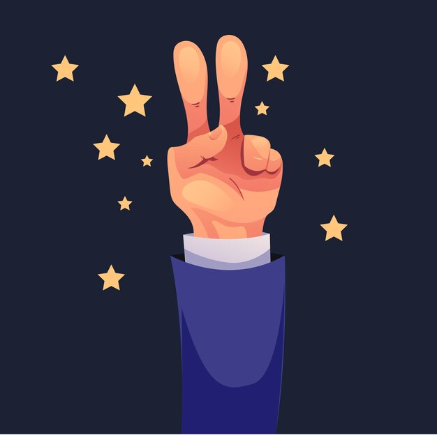 Revisión de retroalimentación positiva de la mano como el brazo concepto abstracto elemento de ilustración de diseño gráfico vectorial