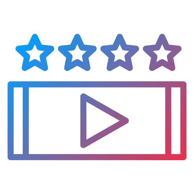 Revisión de vídeo de diseño vectorial Estilo de icono
