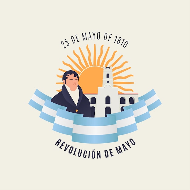 Vector revolución de mayo de 1810 cabildo