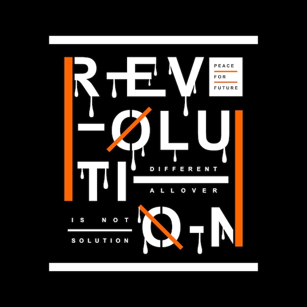 revolución tipografía camiseta diseño