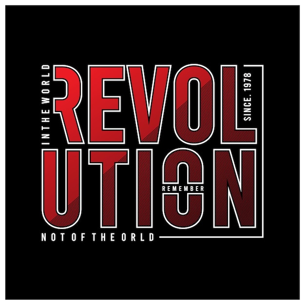 Revolución tipografía camiseta diseño