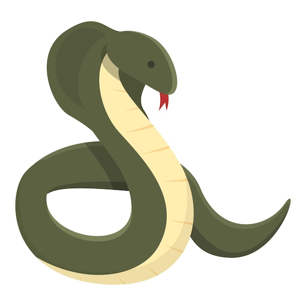 Rey cobra animal icono dibujos animados vector cabeza de serpiente Víbora salvaje