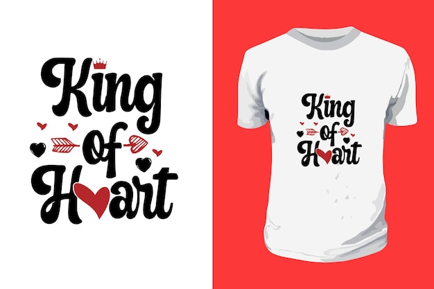 Rey del corazón Tipografía del día de San Valentín Citas de letras SVG para la camiseta de la promoción del amor