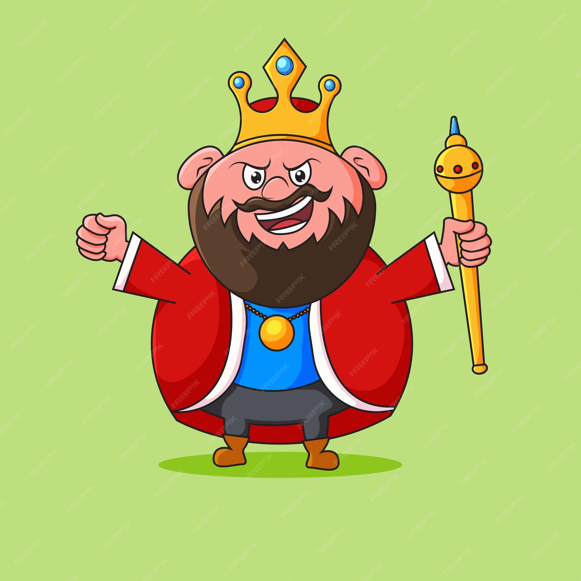 Rey de dibujos animados sosteniendo un cetro de oro | Vector Premium Rey de dibujos animados sosteniendo un cetro de oro | Vector Premium