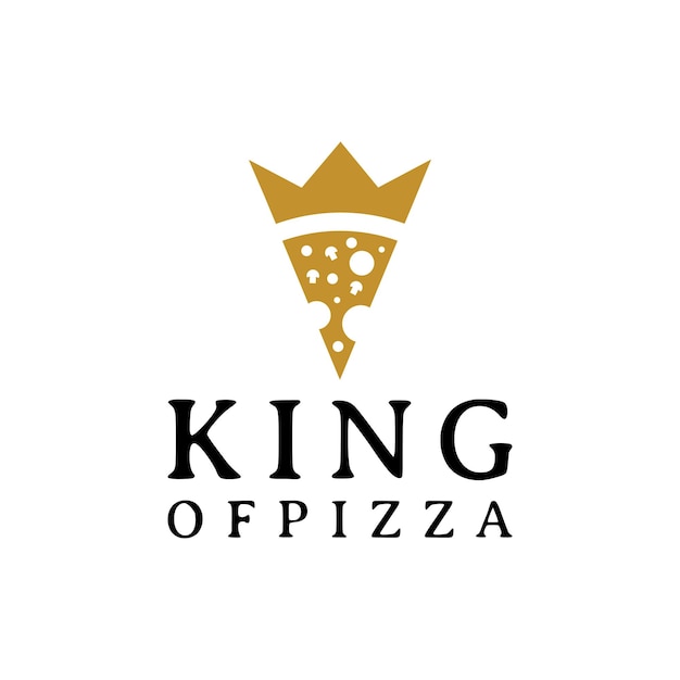 Vector el rey del diseño del logotipo de la pizza