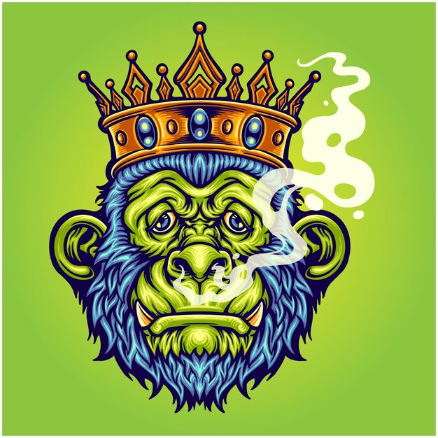 Rey gorila fumando hierba