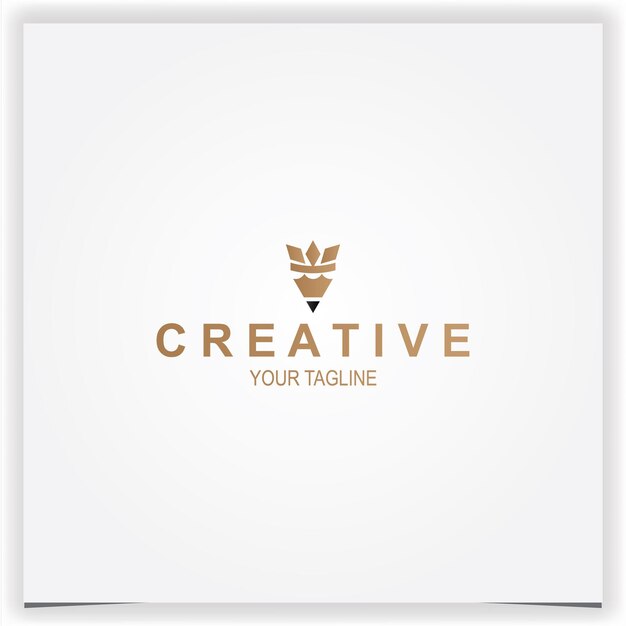 Rey lápiz logo creativo premium elegante plantilla vector eps 10
