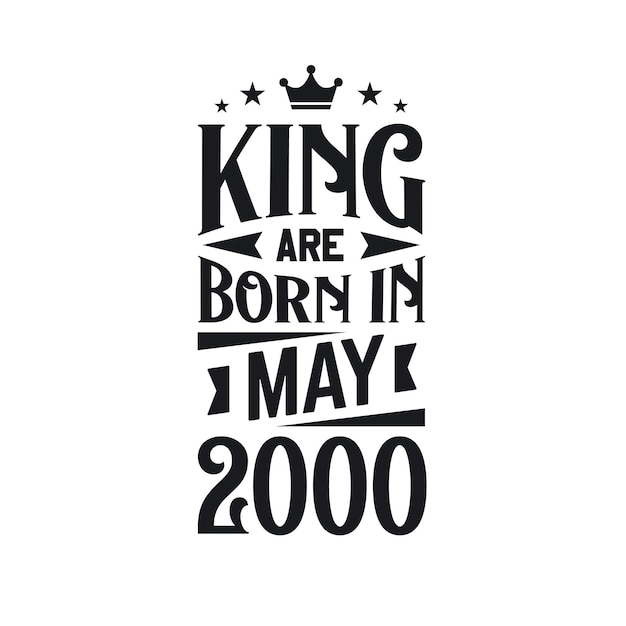 Vector el rey nace en mayo de 2000 nace en mayo de 2000 retro vintage cumpleaños