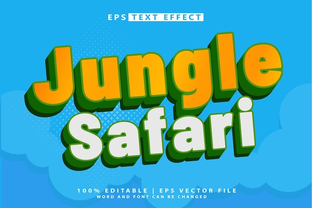 El rey del safari de la jungla 3D efecto de texto editable