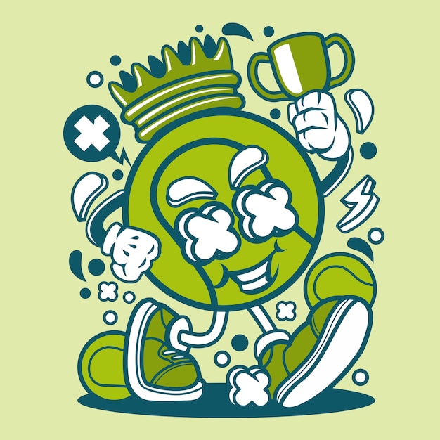 Rey del tenis de dibujos animados