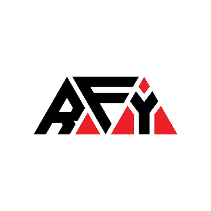 Vector rfy triángulo diseño de la letra del logotipo con forma de triángulo rfy diseño del logotipo del triángulo monograma rfy modelo de logotipo vectorial triángulo con color rojo rfy logotipo triangular sencillo elegante y lujoso logotipo rfy