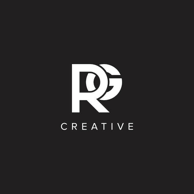 RG Moderno Diseño del logotipo de la letra única Símbolo vectorial inicial