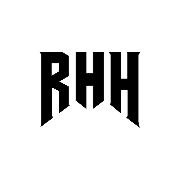RH diseño de logotipo de letra para empresa de tecnología RH diseño del logotipo de combinación de colores blanco y negro RH logotipo RH vector RH diseño RH icono RH alfabeto RH tipografía diseño del logotip