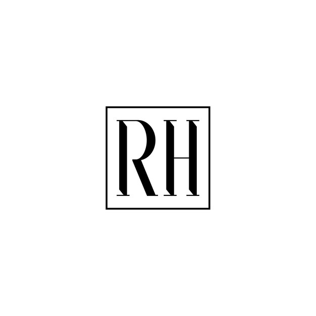 RH monograma diseño del logotipo letra texto nombre símbolo monocromático logotipo alfabeto carácter logotipo simple