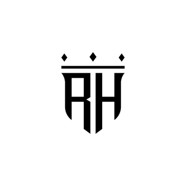 RH monograma diseño del logotipo letra texto nombre símbolo monocromático logotipo alfabeto carácter logotipo simple
