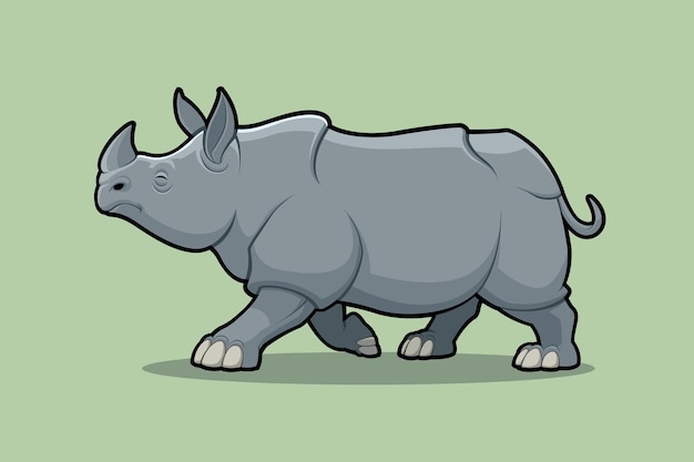 Vector rhino caminando casualmente