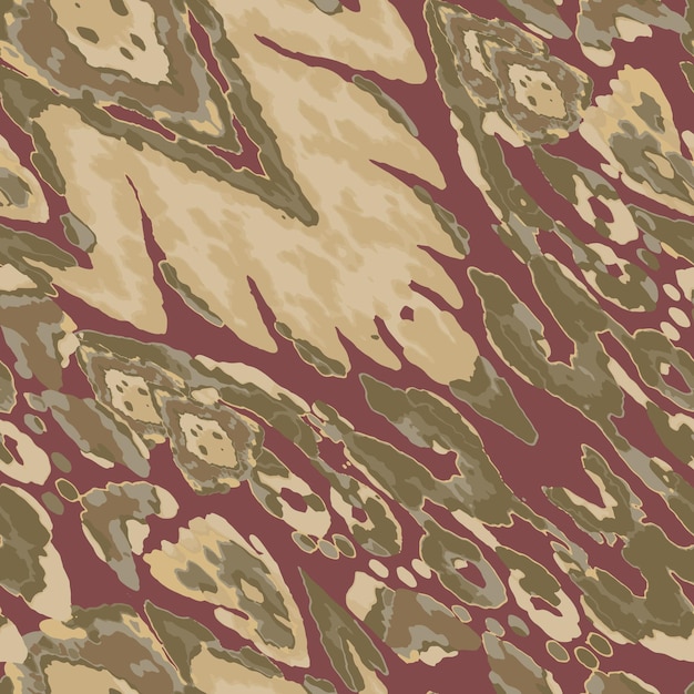 Rhombus Ikat patrón vectorial Ogee impresión geométrica alfombra vibrante alfombra Chevron motivo oro verde y rojo abstracto kilim étnico húmedo corbata vintage tinte ornamento acuarela diseño sin costuras Batik
