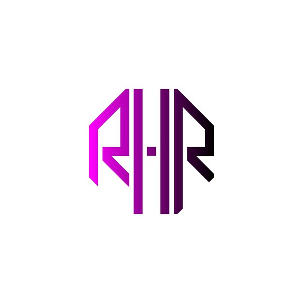 RHR Diseño de logotipo de monograma de espacio negativo atemporal minimalista moderno creativo inicial