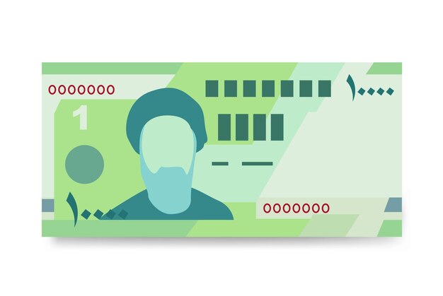 Rial iraní Vector Ilustración Irán Afganistán Hajj Siria conjunto de dinero conjunto de billetes