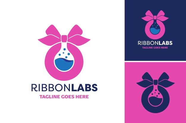 Vector ribbon labs logo design es esto para crear un logotipo profesional y llamativo