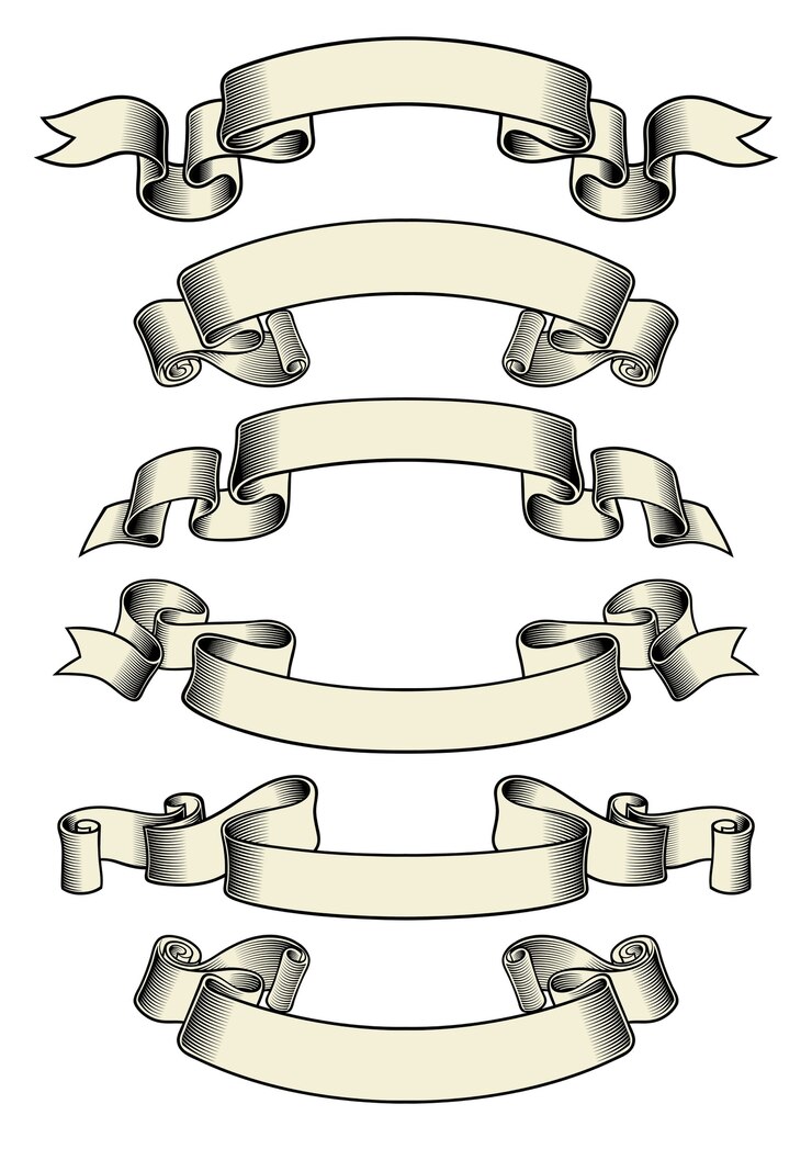Vector ribbon set collection