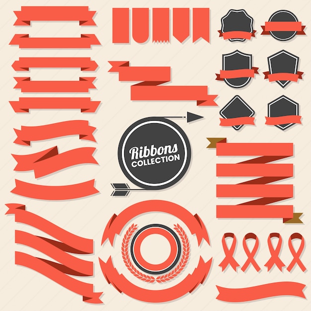 Ribbon vintage vector logo para banner