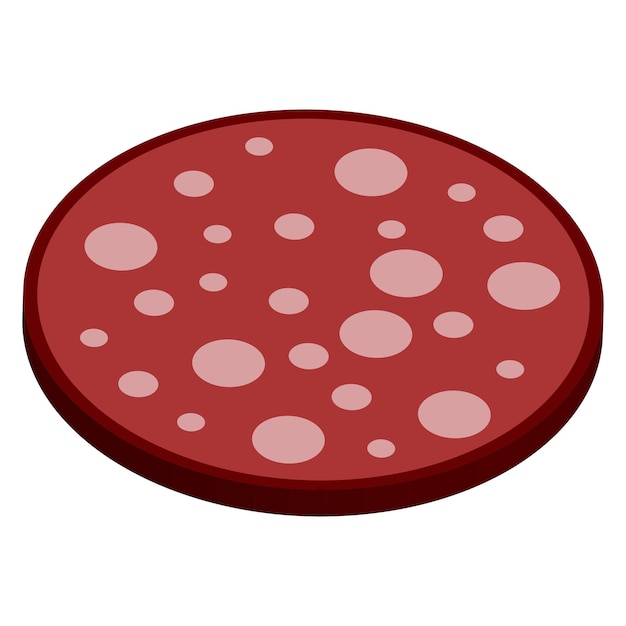 rica rebanada de salame rojo saboroso patrón en el diseño 3D en negrita